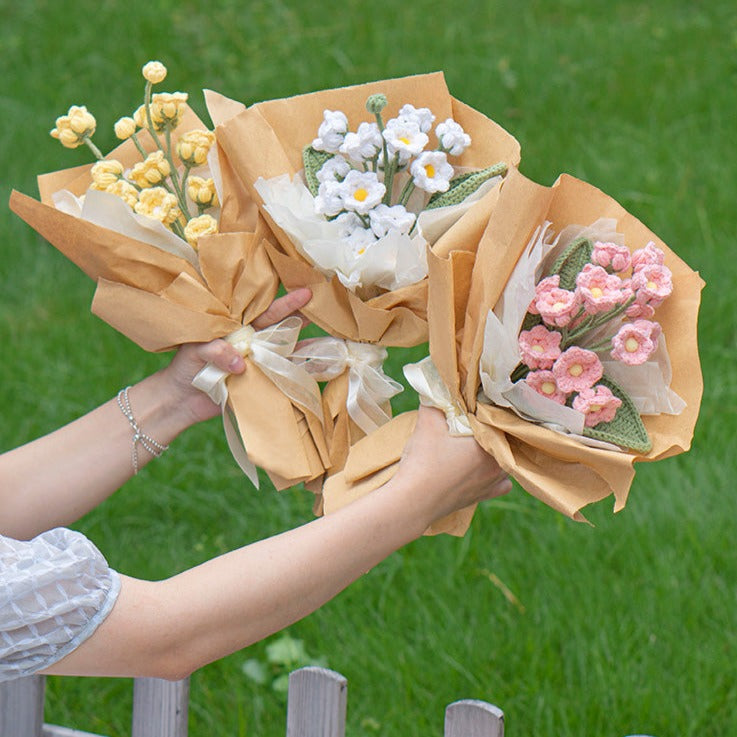 Crochet Lily Of Valley Flower Bouquet Carnation Bouquet
