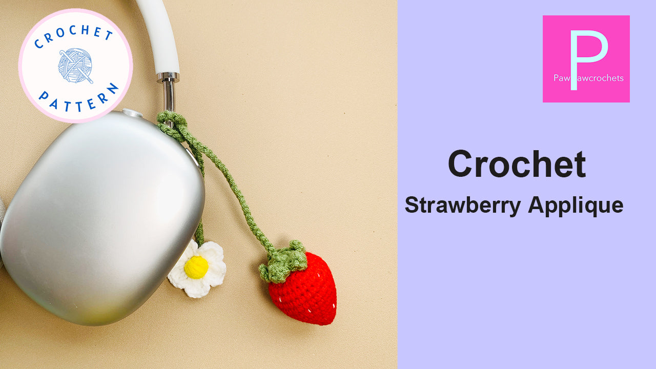 Crochet Strawberry And Daisy Headphone Decor