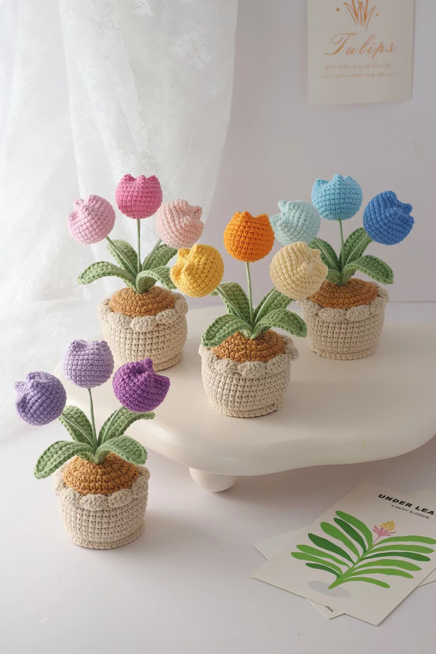 Colorful Tulip With Pot Crochet Flower Bouquet-Mother's Day Gift