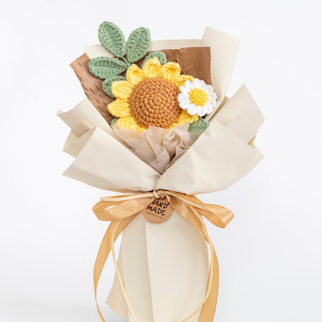 Crochet Sunflower Flower Bouquet Mom's Gifts