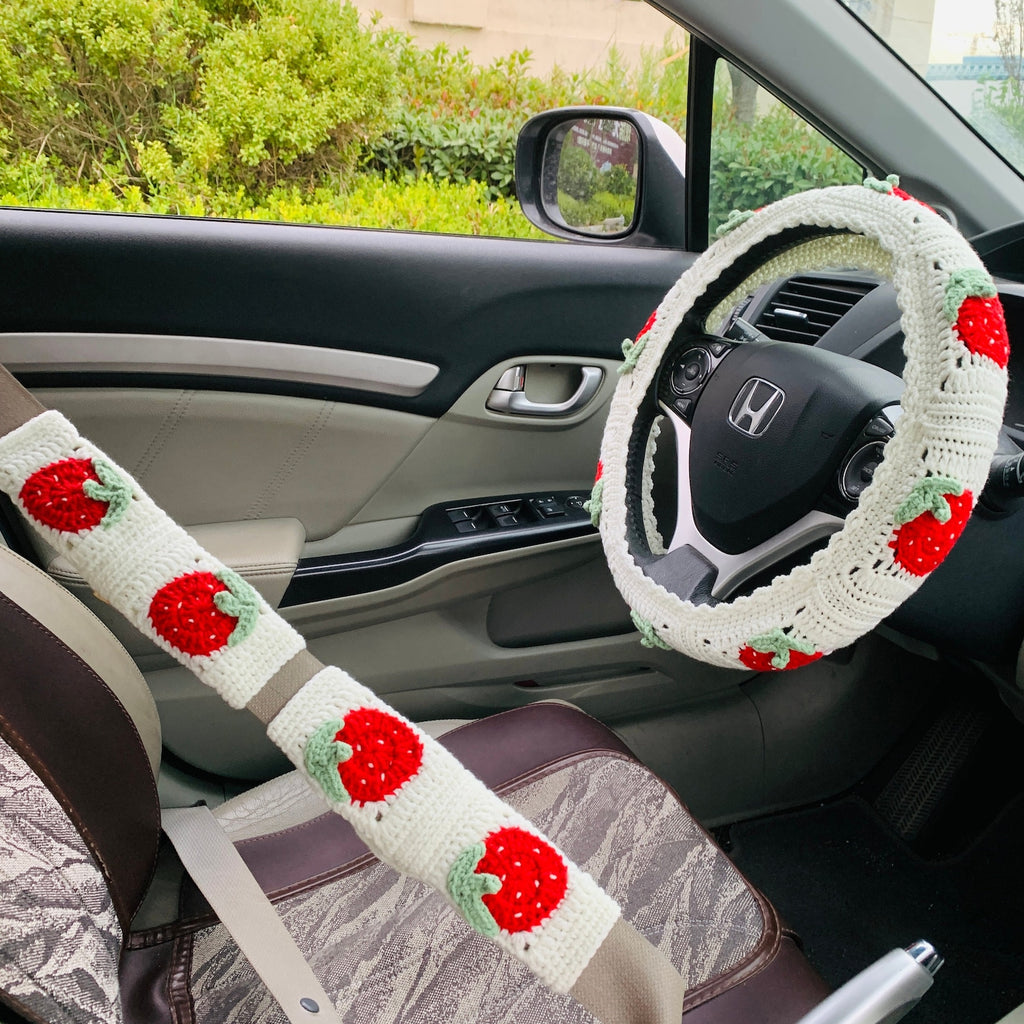 Handmade Steering Wheel Cover Seat Belt Cover
