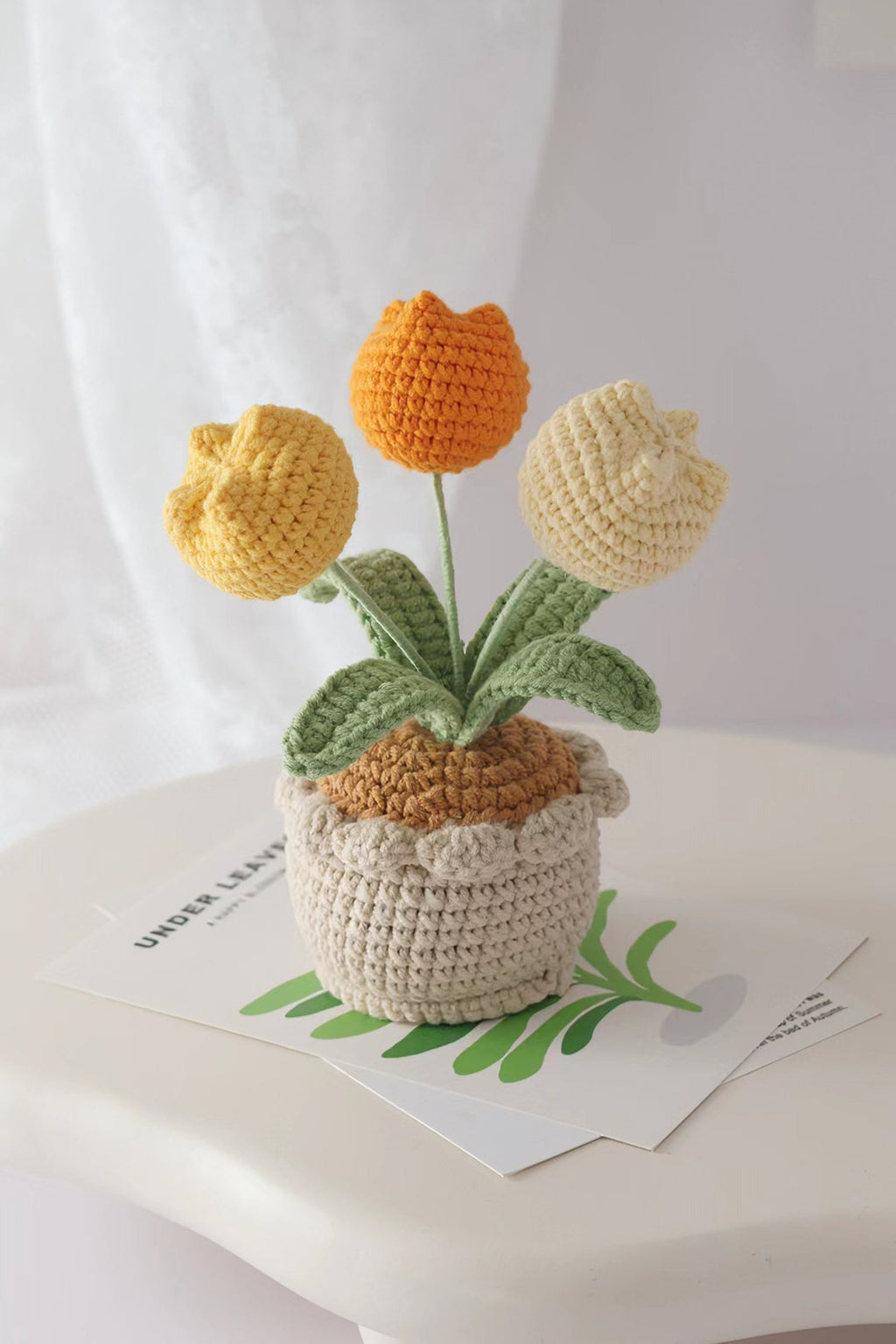 Colorful Tulip With Pot Crochet Flower Bouquet-Mother's Day Gift