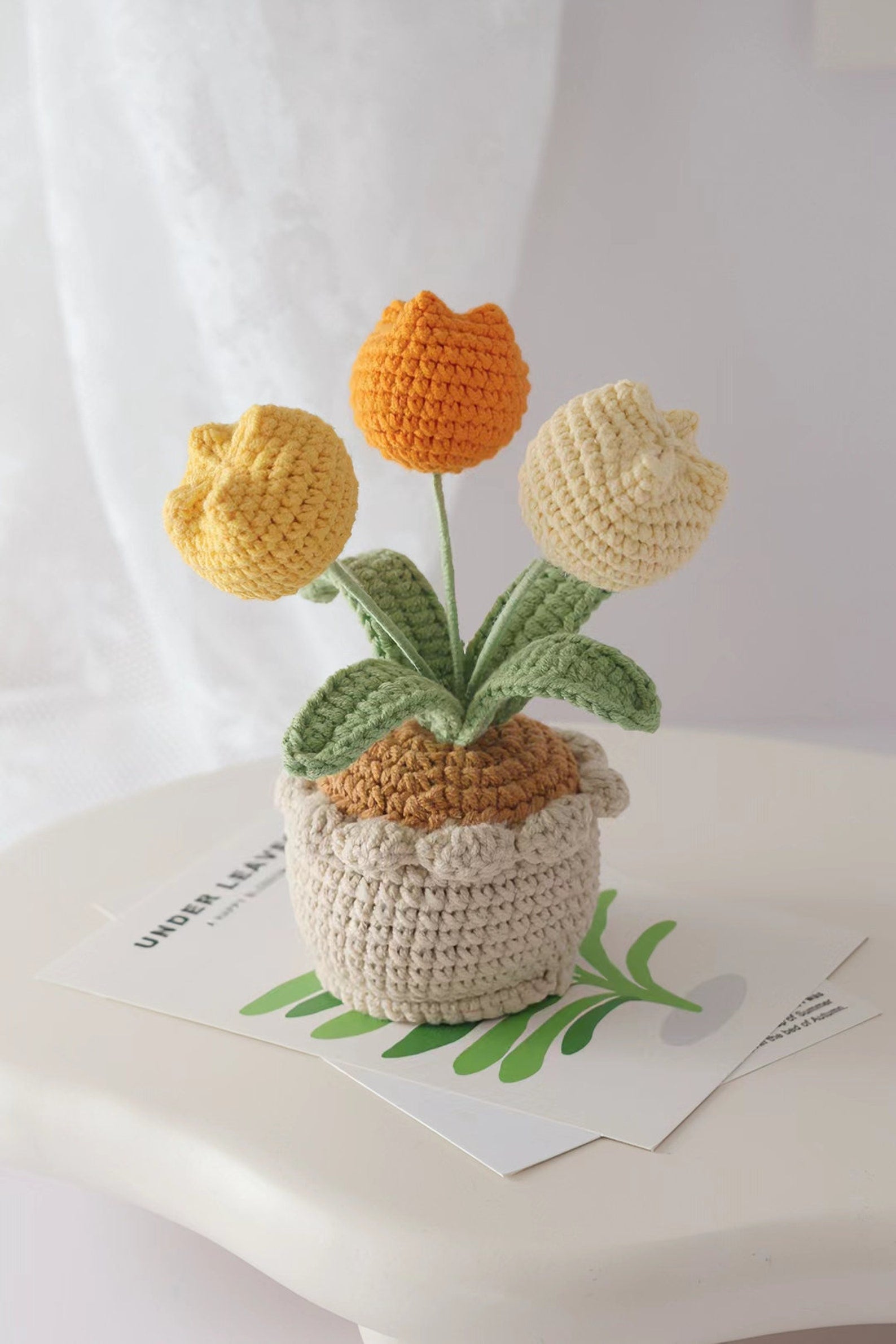Colorful Tulip With Pot Crochet Flower Bouquet-Mother's Day Gift