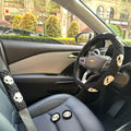 Black Flower Handmade Crochet Steering Wheel Cover Seat Belt Cover