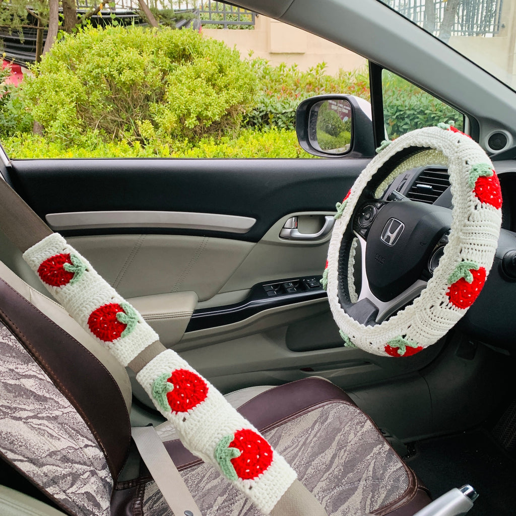 Handmade Steering Wheel Cover Seat Belt Cover