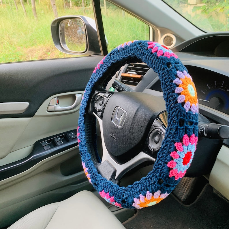 Crochet Handmade Steering Wheel Cover Seat Belt Cover