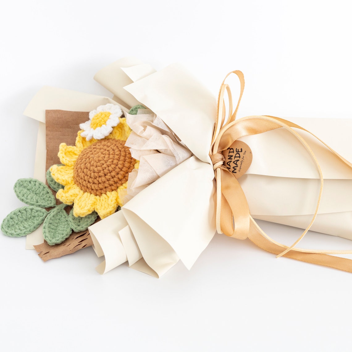 Crochet Sunflower Flower Bouquet Mom's Gifts