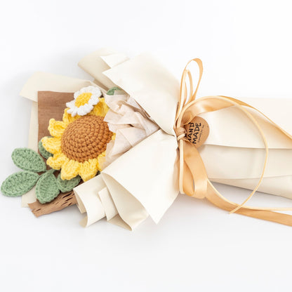 Crochet Sunflower Flower Bouquet Mom's Gifts