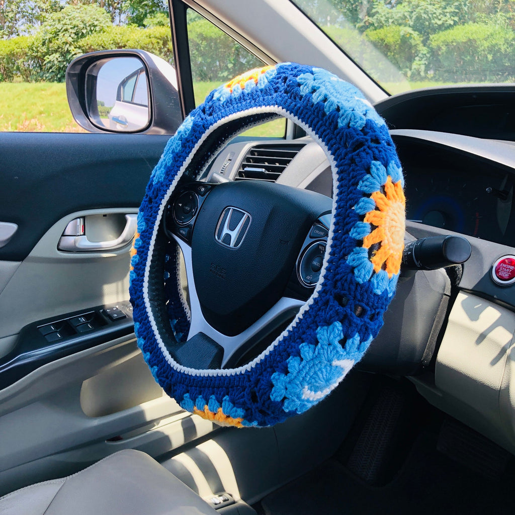Crochet Handmade Steering Wheel Cover Seat Belt Cover