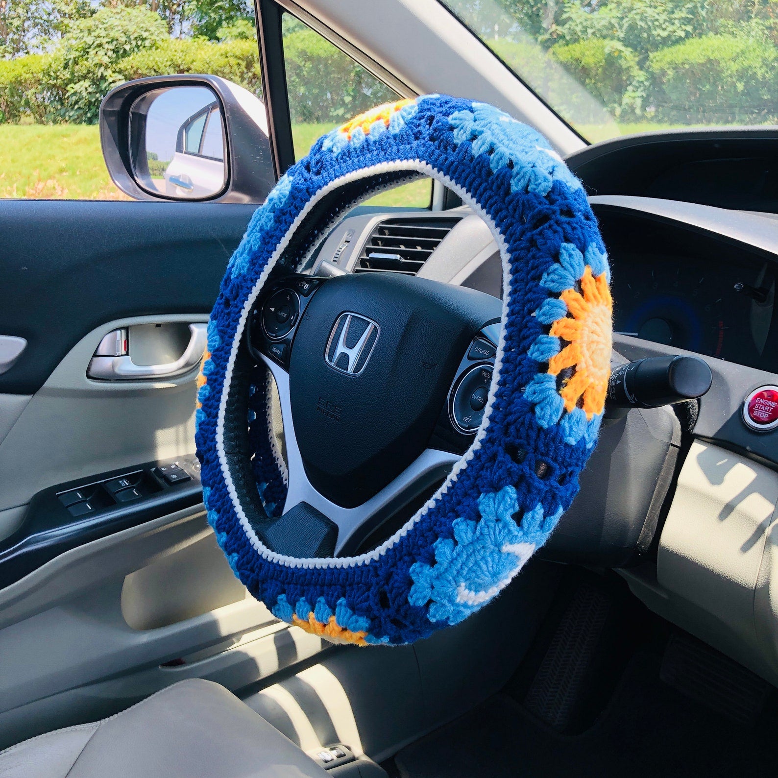 Crochet Handmade Steering Wheel Cover Seat Belt Cover