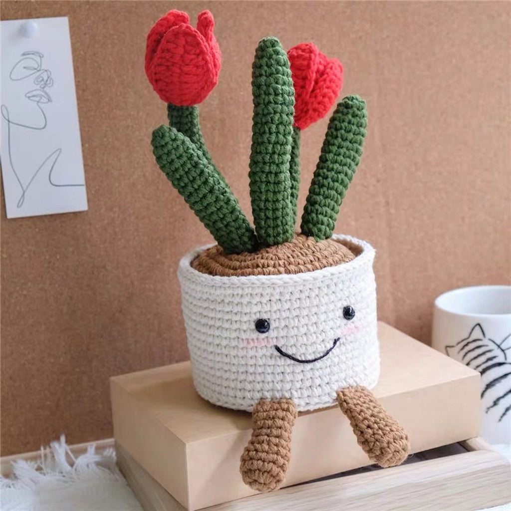 Funny Crochet Tulip Plant Home Decor Gifts For Her