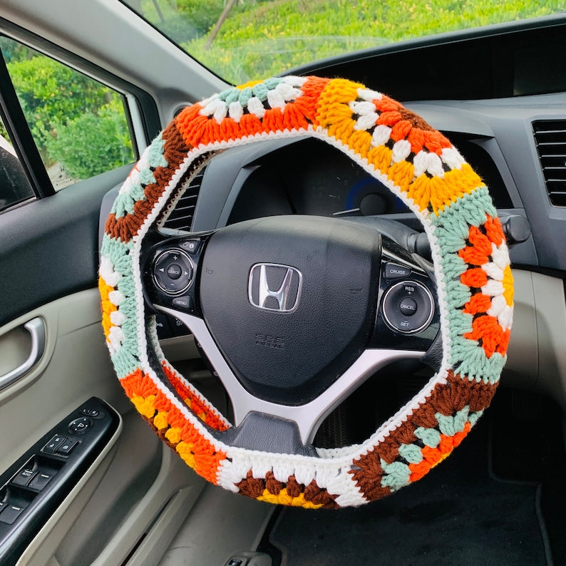 Handmade Crochet Steering Wheel Cover Seat Belt Cover