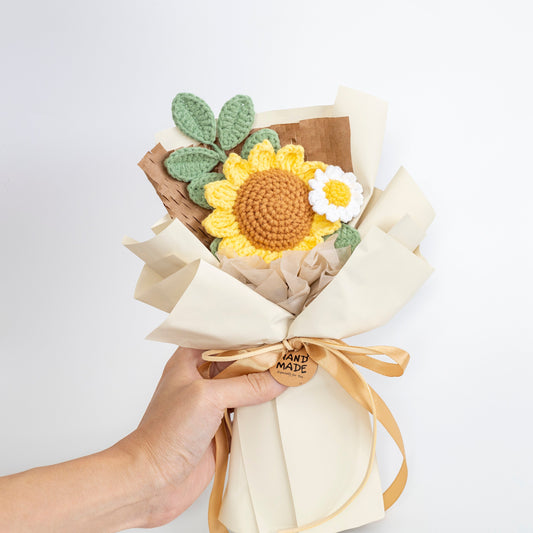 Crochet Sunflower Flower Bouquet Mom's Gifts