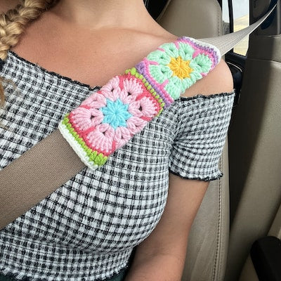 Handmade Crochet Steering Wheel Cover Seat Belt Cover