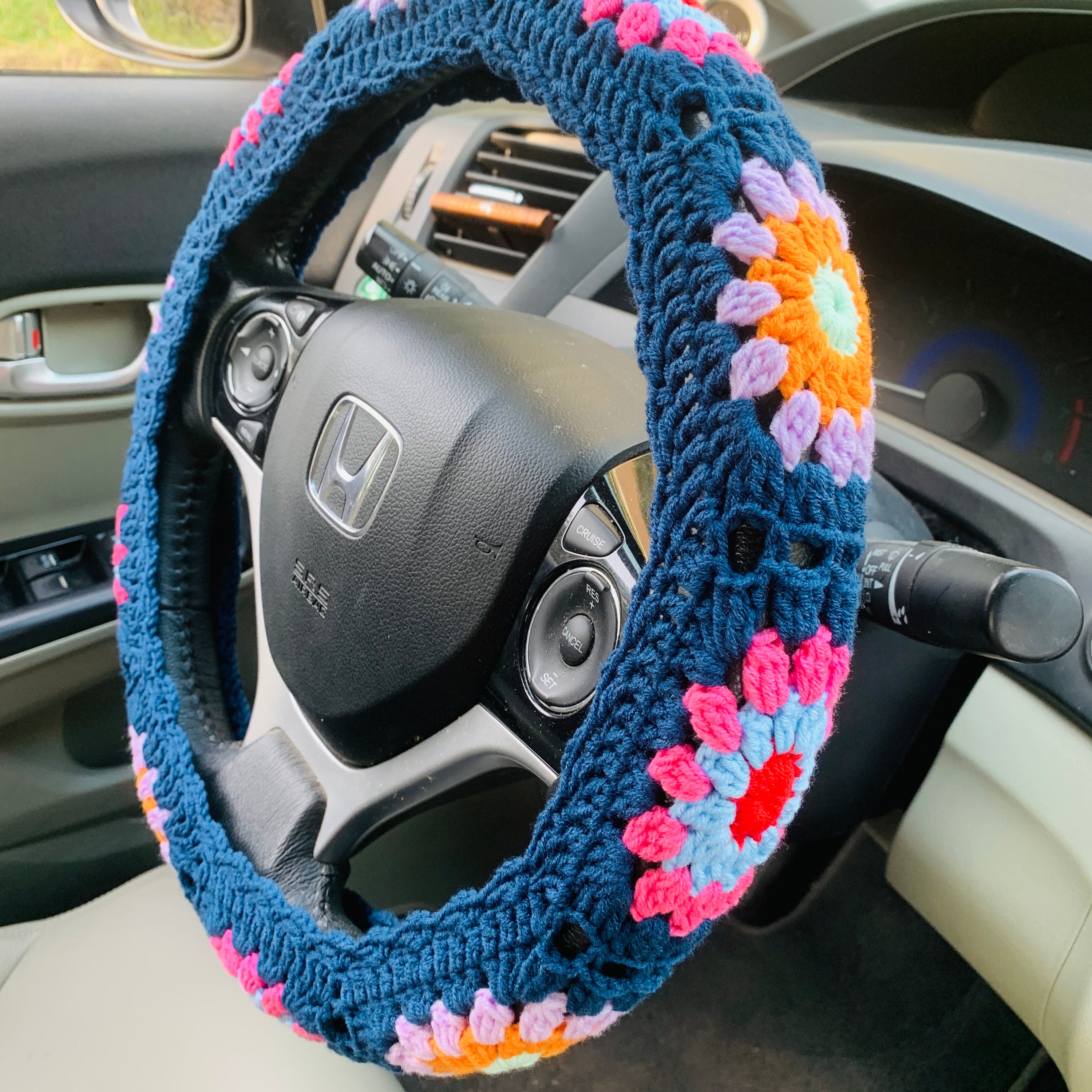 Crochet Handmade Steering Wheel Cover Seat Belt Cover