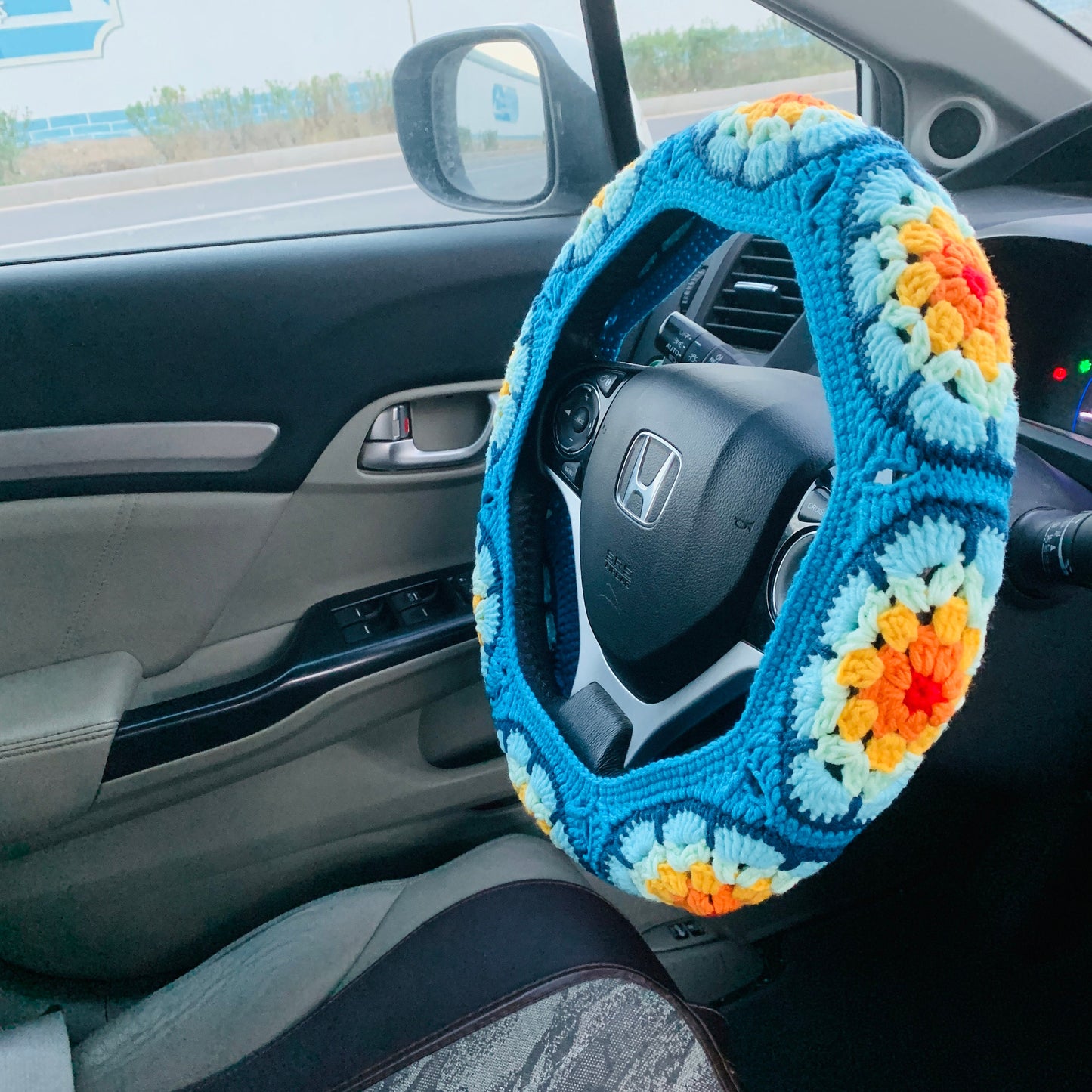 Crochet Handmade Steering Wheel Cover Seat Belt Cover