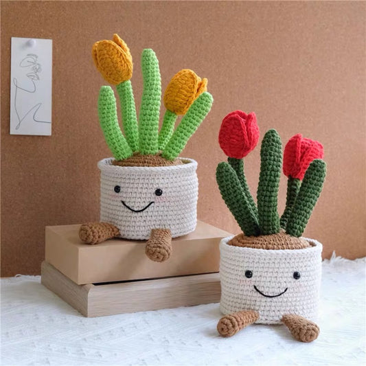 Funny Crochet Tulip Plant Home Decor Gifts For Her