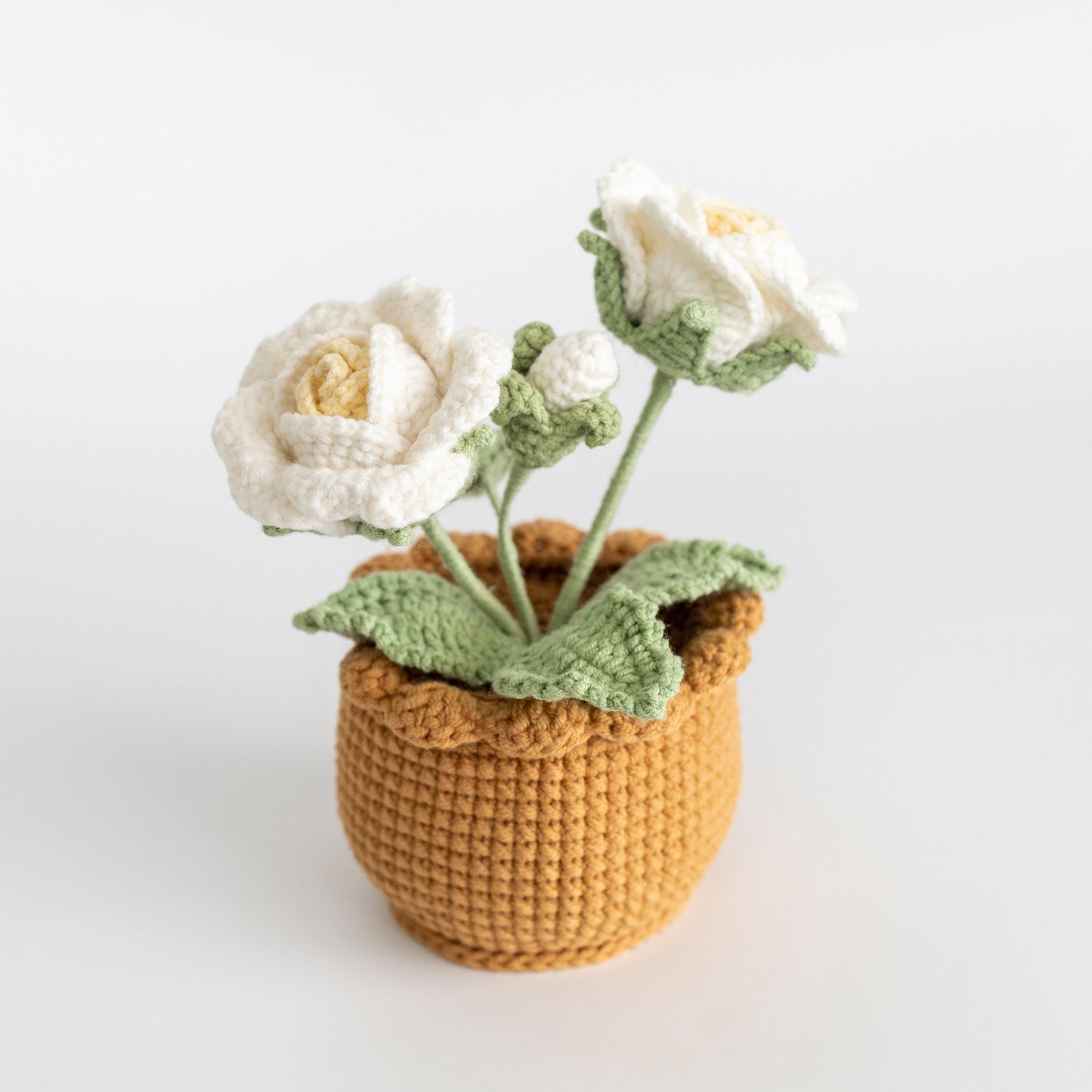 Crochet Roses Flower Plant And Pot-Gifts For Her