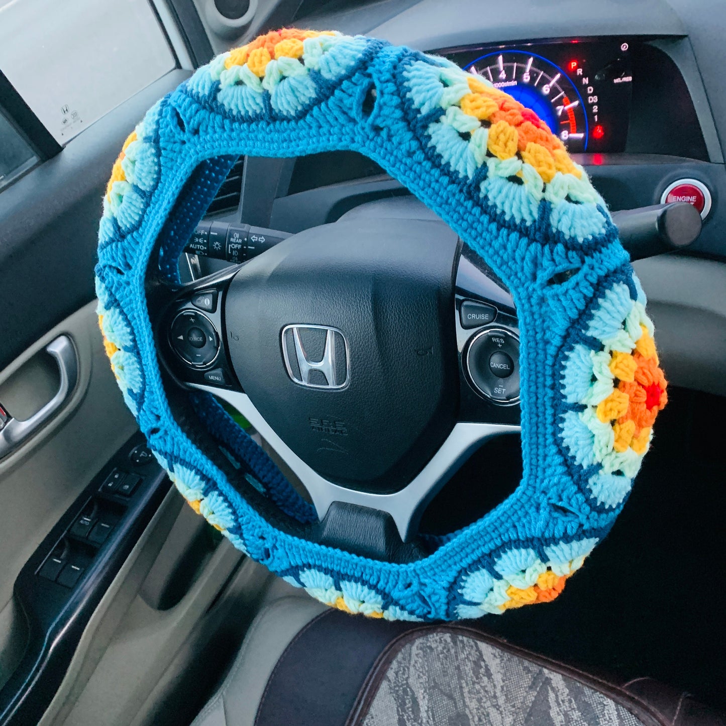 Crochet Handmade Steering Wheel Cover Seat Belt Cover
