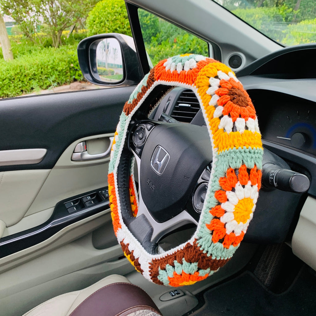 Handmade Crochet Steering Wheel Cover Seat Belt Cover