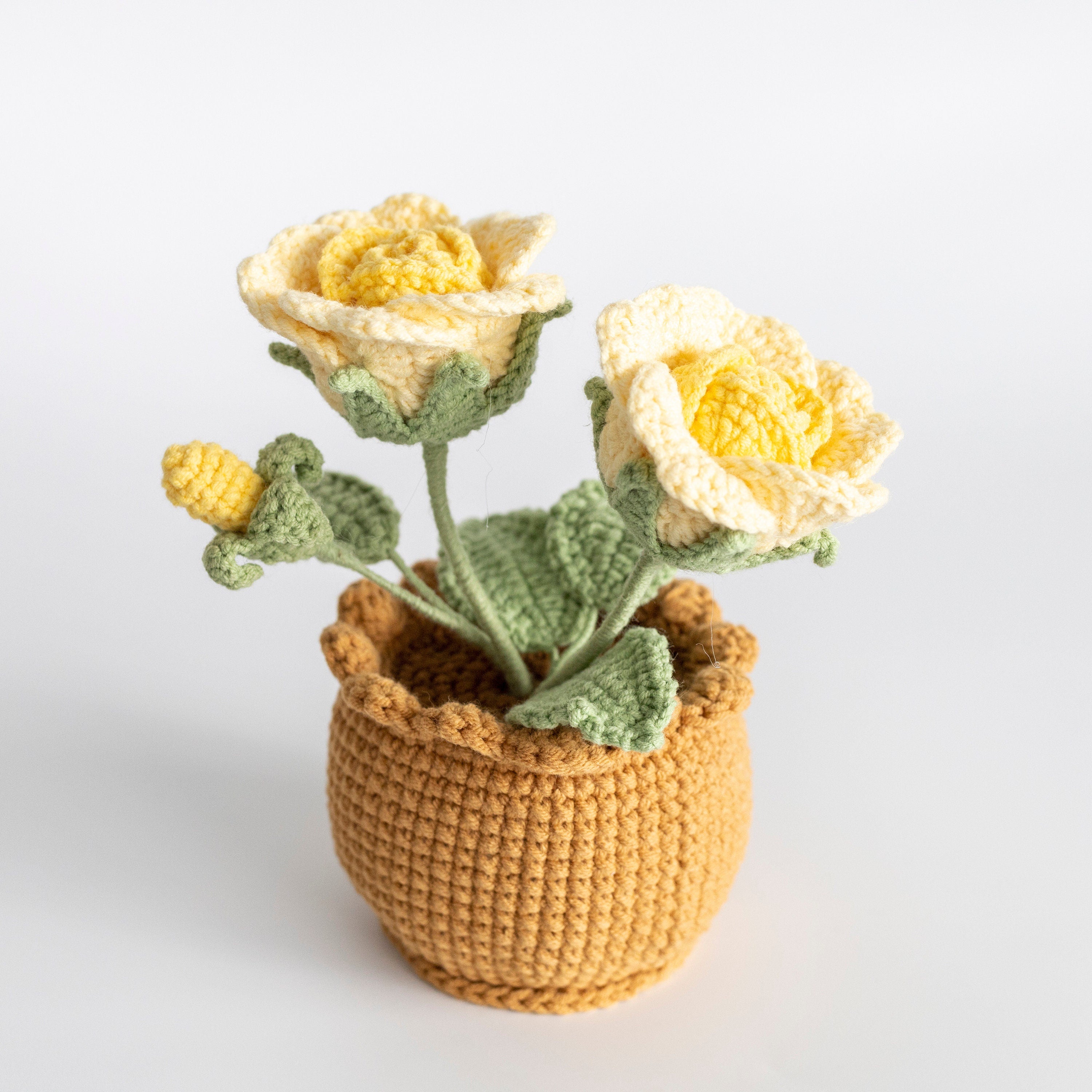 Crochet Roses Flower Plant And Pot-Gifts For Her