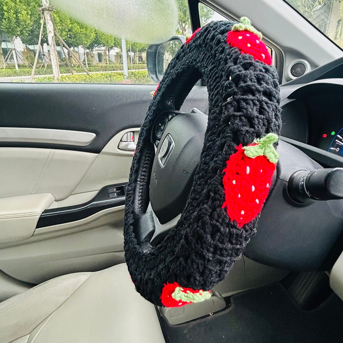 Handmade Crochet Steering Wheel Cover Seat Belt Cover