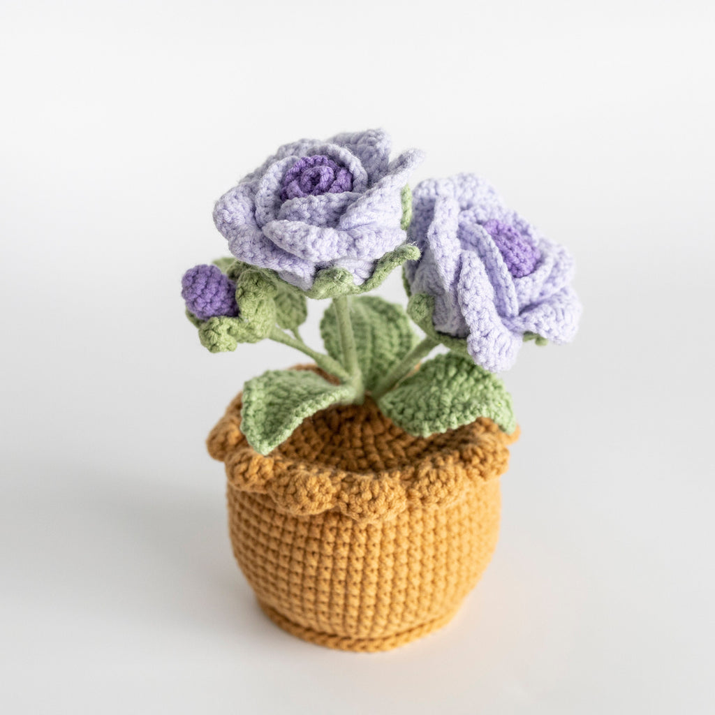 Crochet Roses Flower Plant And Pot-Gifts For Her