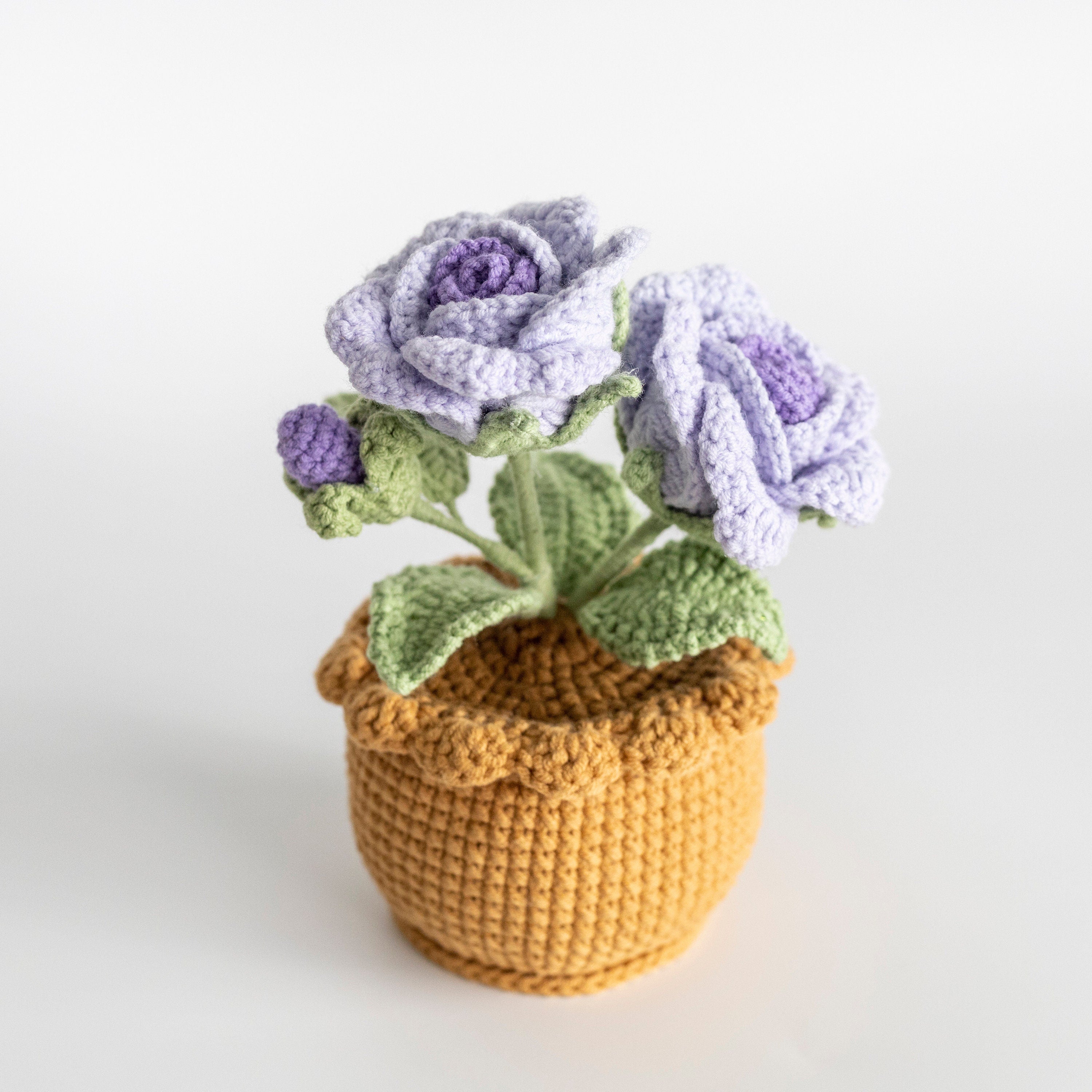 Crochet Roses Flower Plant And Pot-Gifts For Her