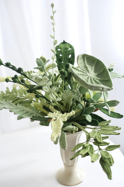 Love Green Flower Bouquet Handmade Gift Crochet Flower Bouquet