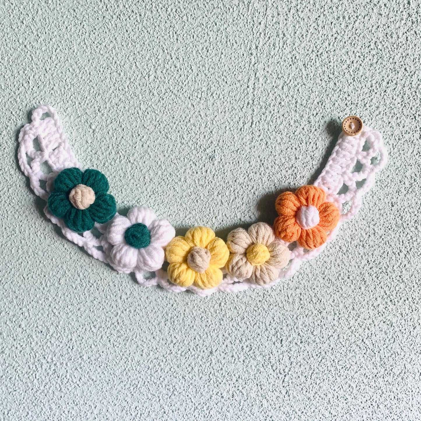 Flowers Crocheted Cat Collar Pet Collars