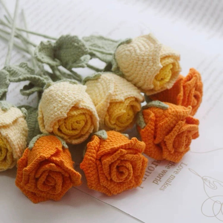 Crochet Colorful Roses Flower Bouquet