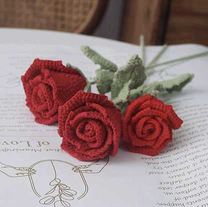 Crochet Colorful Roses Flower Bouquet
