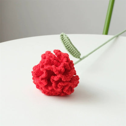 Crochet Carnation Flower Bouquet Mom's Day Gift