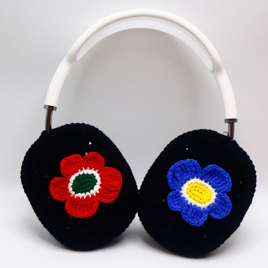 Black Base Flower AirPods Max Cover Sony XM1000 Cases