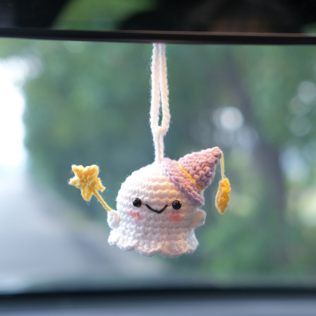 Crochet Hanging Ghost Car Decor Mirror Hanging Accessories