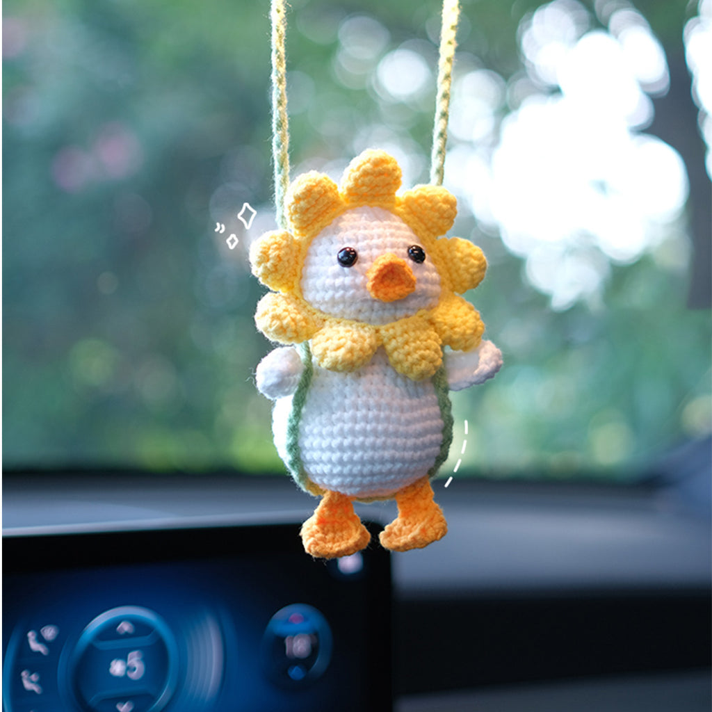 Crochet Hanging Duck Car Decor Mirror Hanging Accessories
