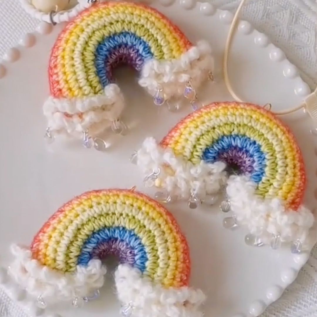 Crochet Hanging Rainbow Car Decor Mirror Hanging Accessories