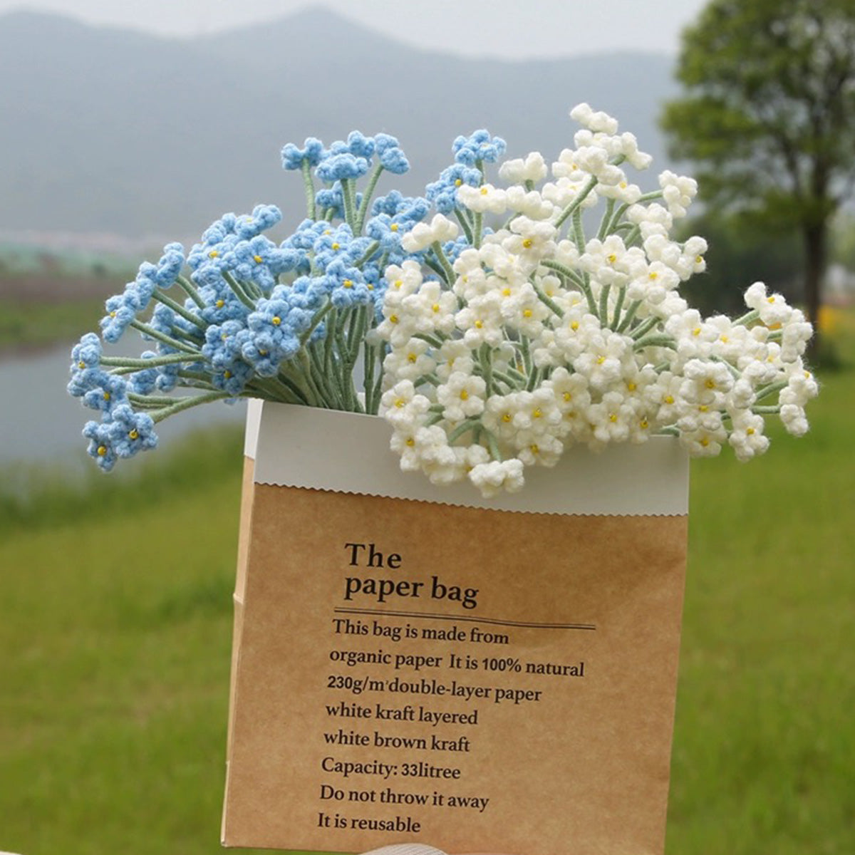 Crochet Forget Me Not Flower Bouquet