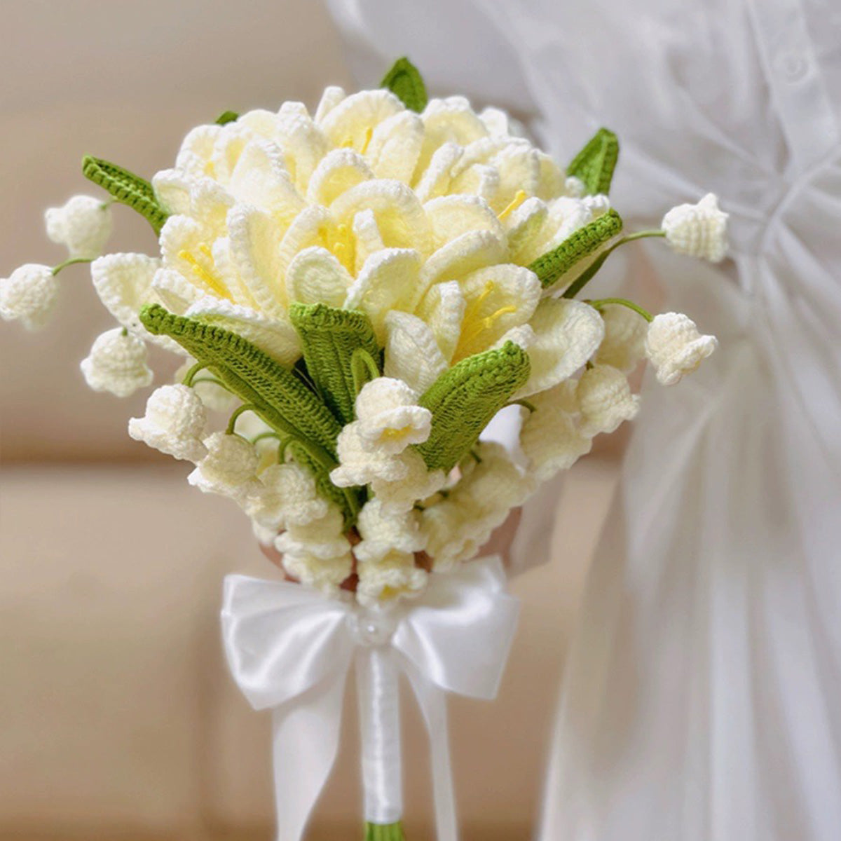 Bridal Bouquet Crochet Lily + Lily Of Valley Flower Bouquet