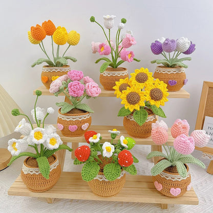 Crochet Leaves Home Decor Flower Plant