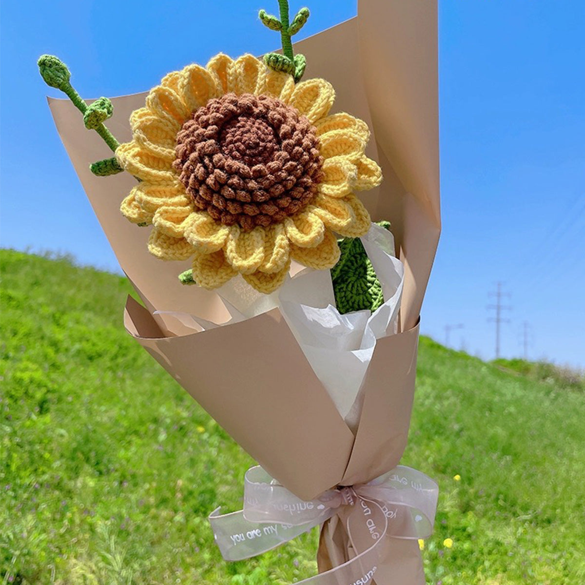 Sunflower Bouquet Mother's Gift Crochet Flowers