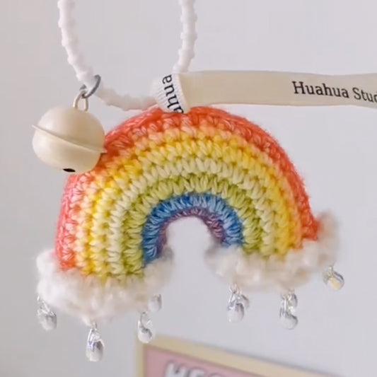 Crochet Hanging Rainbow Car Decor Mirror Hanging Accessories