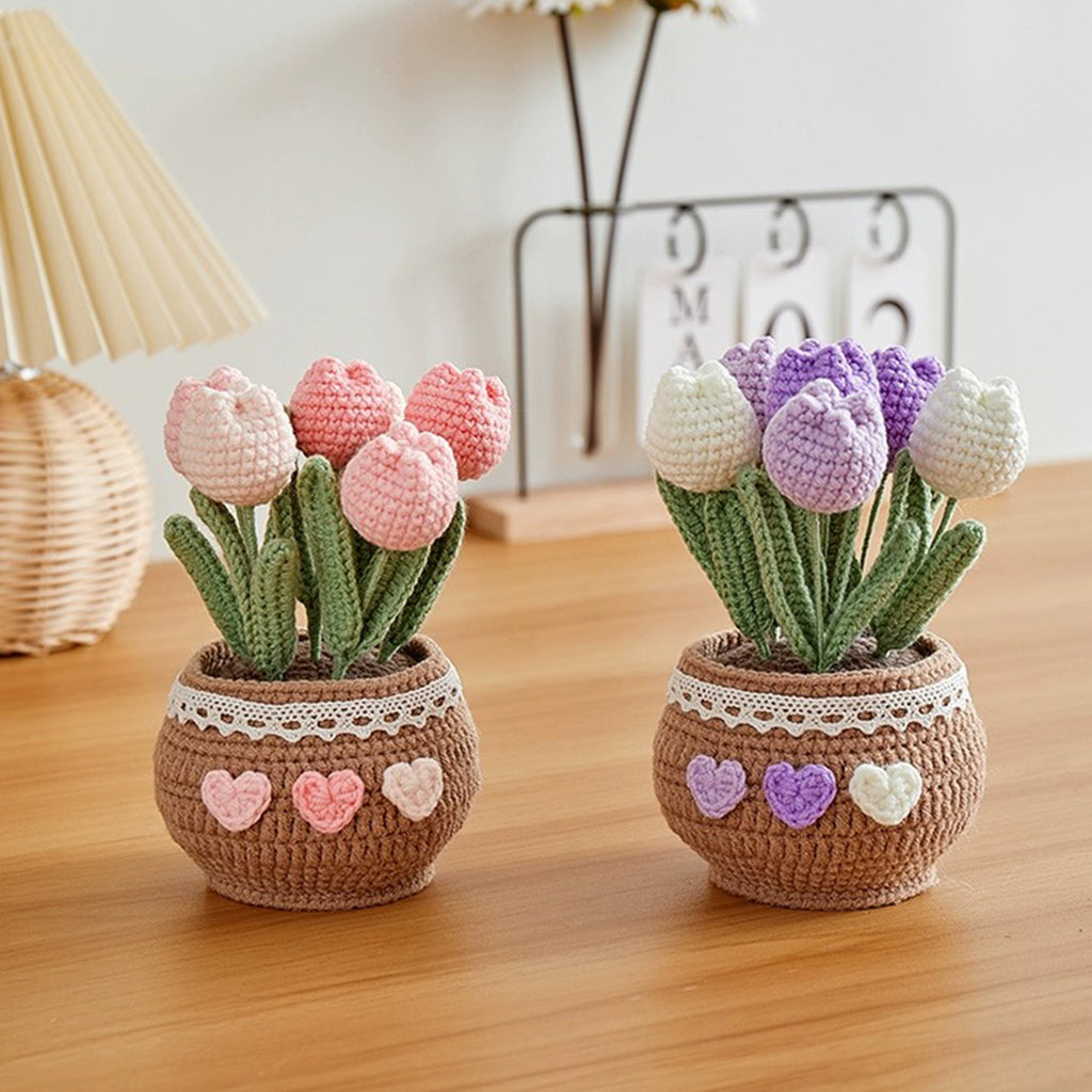 Crochet Leaves Home Decor Flower Plant
