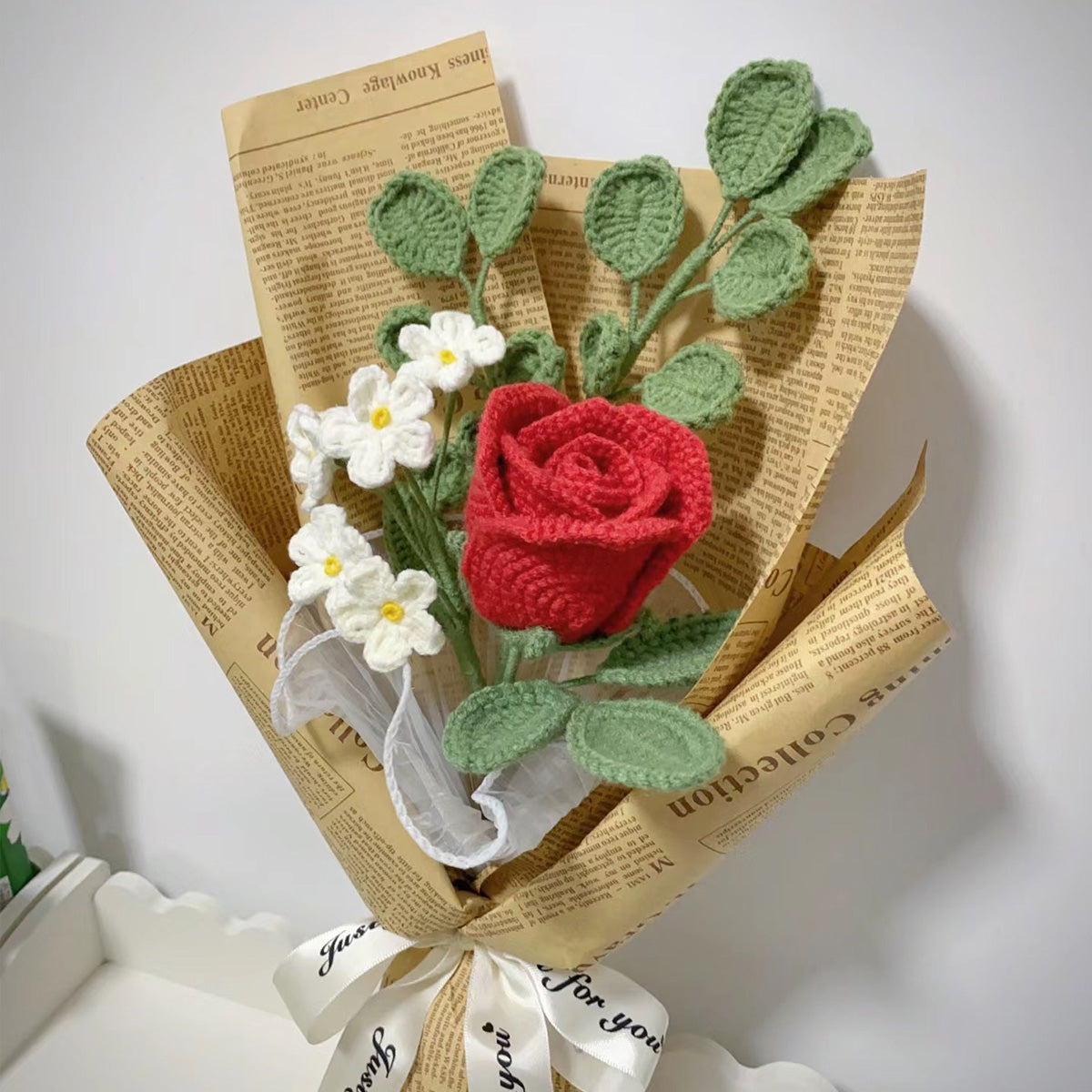 Crochet Flower Bouquet Crochets Roses Gifts For Her