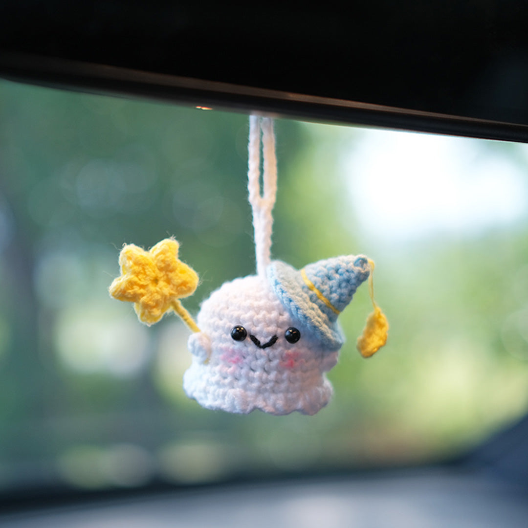 Crochet Hanging Ghost Car Decor Mirror Hanging Accessories