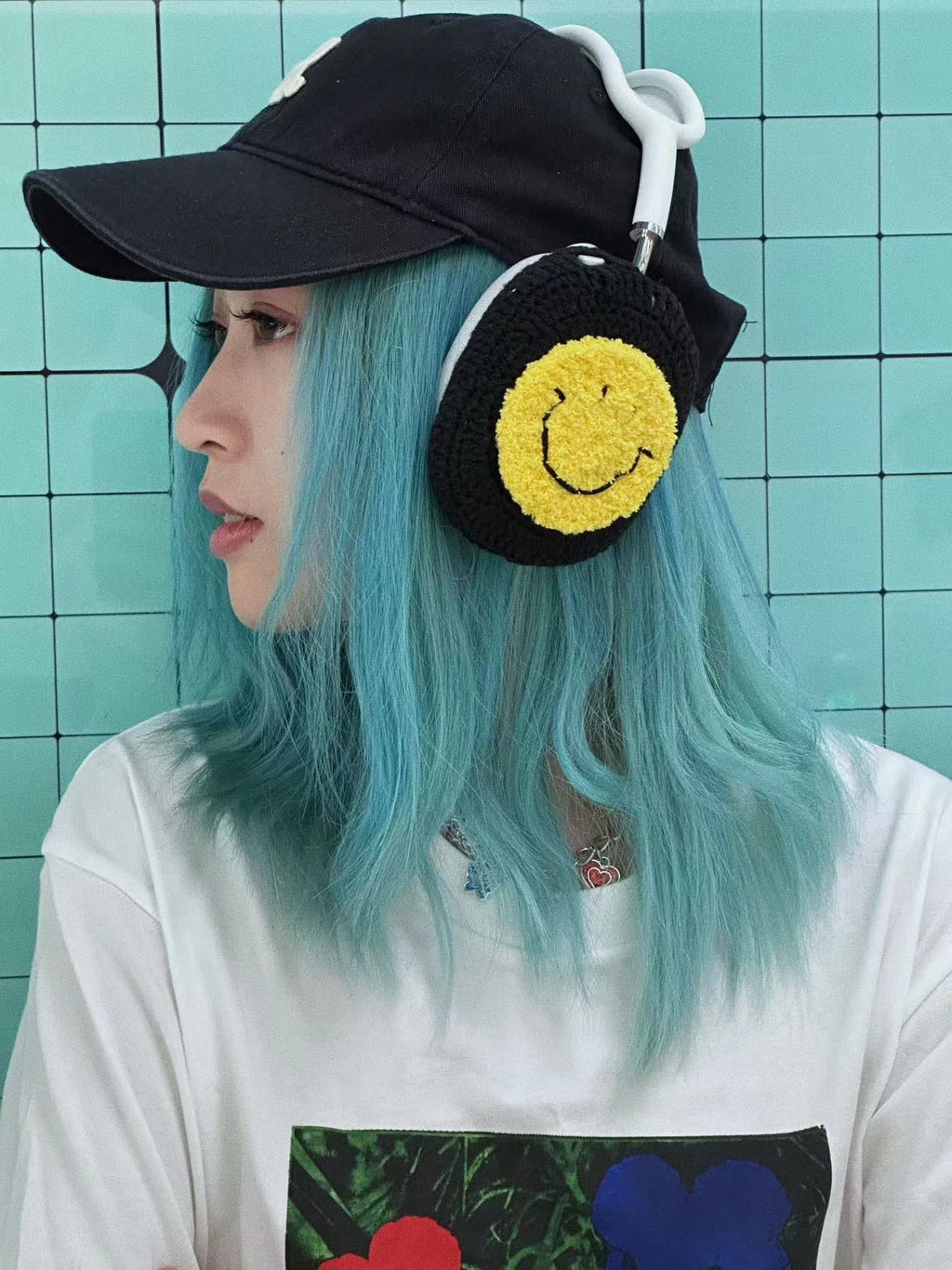 Yellow Smiling Face AirPods Max Cases Sony XM1000 Cases