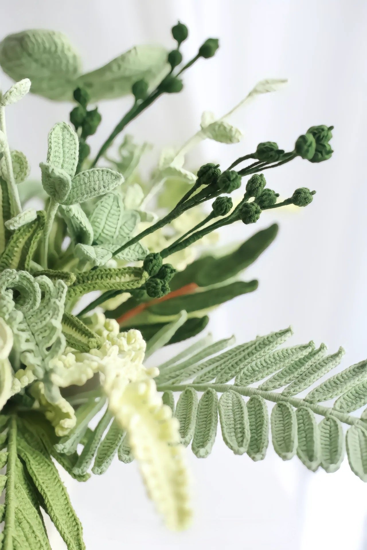 Love Green Flower Bouquet Handmade Gift Crochet Flower Bouquet