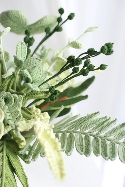 Love Green Flower Bouquet Handmade Gift Crochet Flower Bouquet