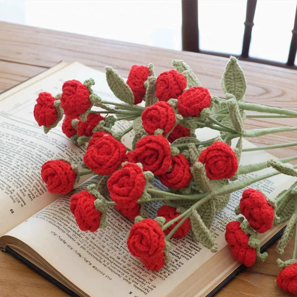 Crochet Multi-head Rose (5 heads) Flower Bouquet