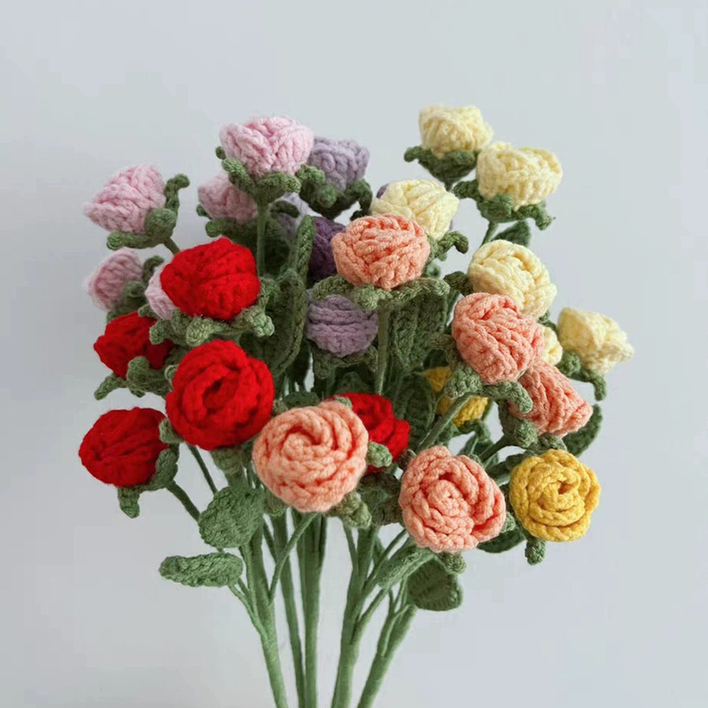 Crochet Multi-head Rose (5 heads) Flower Bouquet